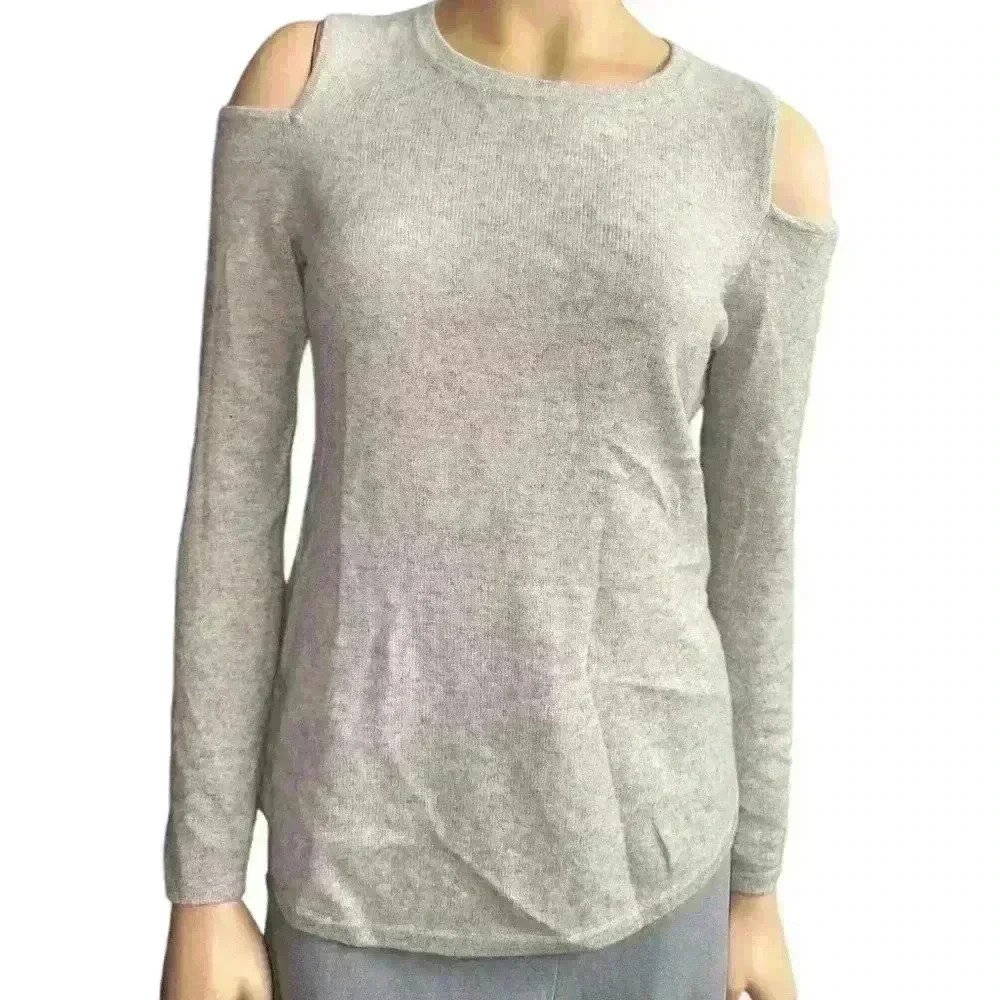 Charter Club Cashmere luxury Women’s cold Shoulder Pullover Sweater top sz MP